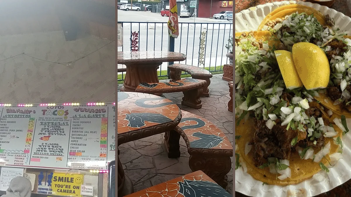 Taco plates on a casual restaurant table.