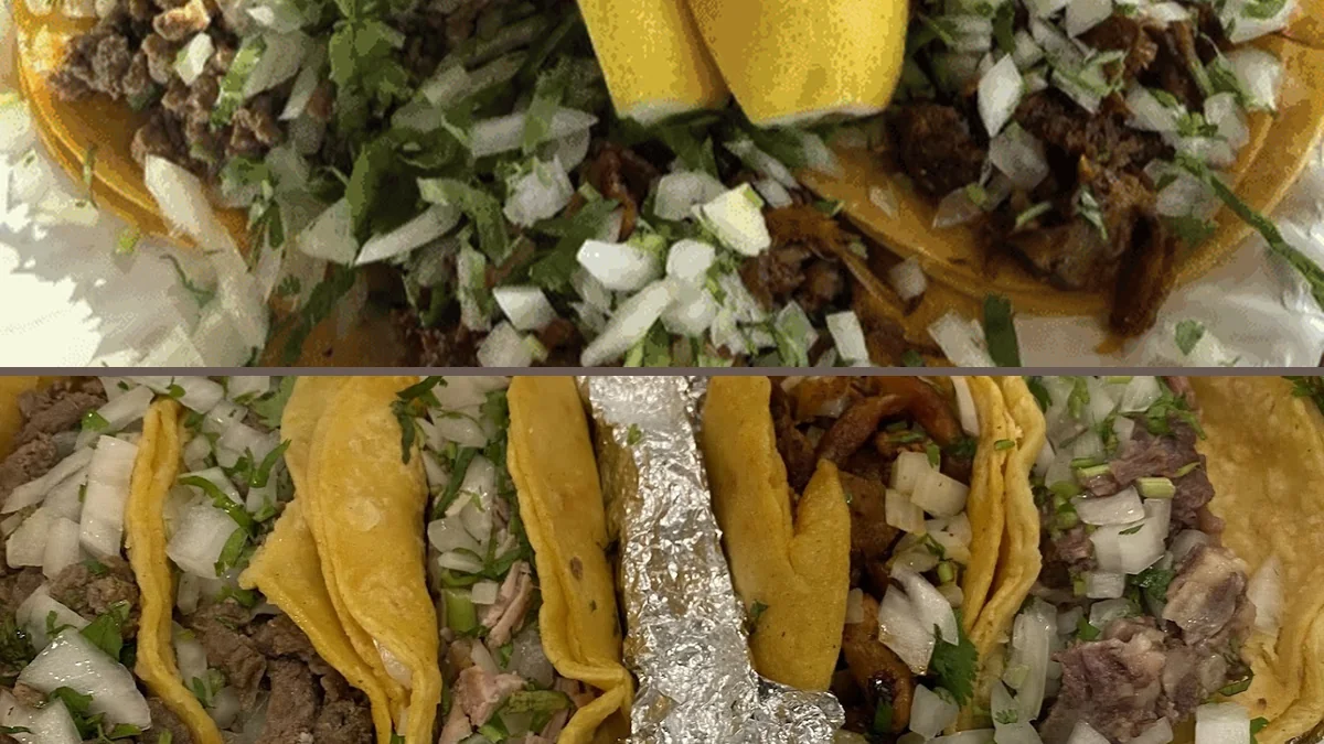Taco plates on a casual restaurant table.