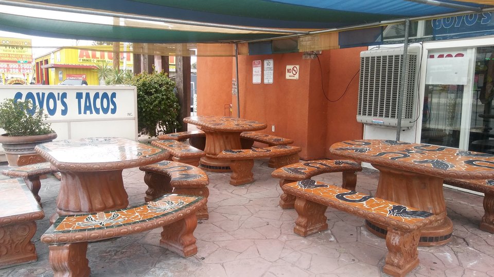 Taco plates on a casual restaurant table.