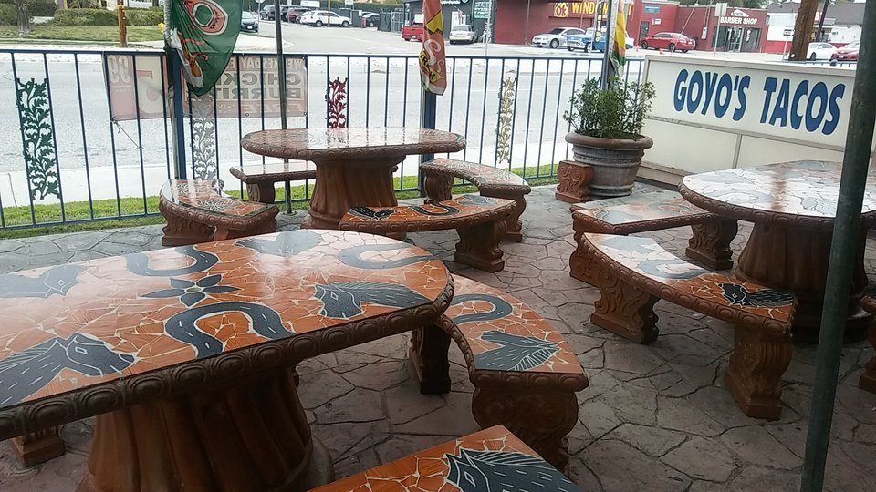 Taco plates on a casual restaurant table.