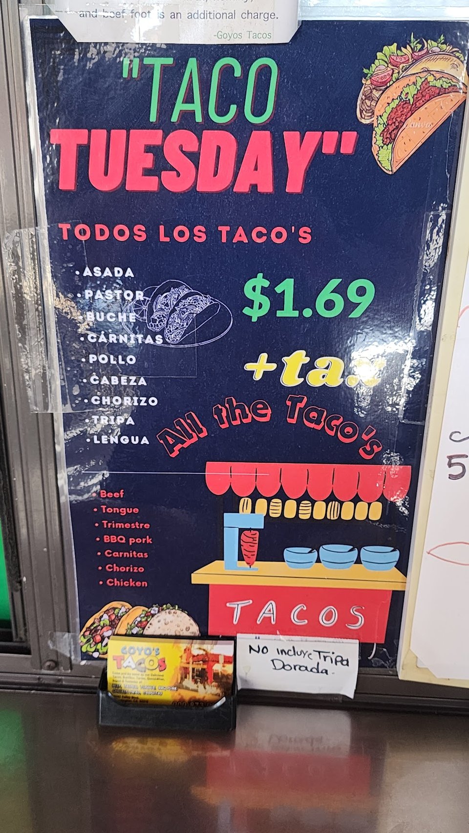 Beverage menu with lemonade and soda options.